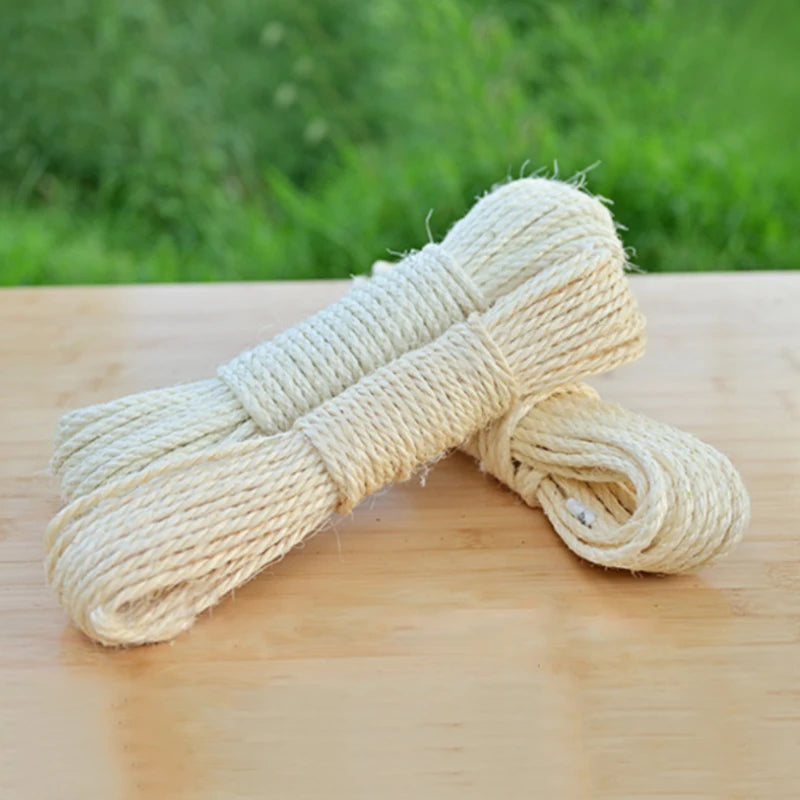 Natural Sisal Rope for Cat Tree Cat Scratching Post Replacemen Rope Sisal for Protect Sofa Cats Scratcher Rope Scraper Cats Toy