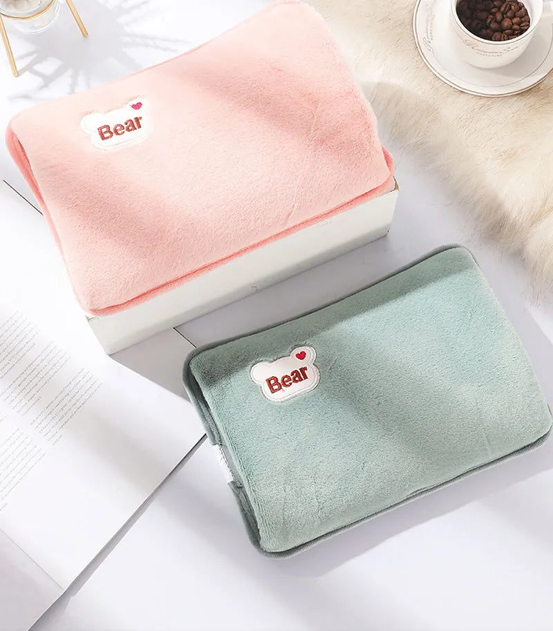 Electric Hot Water Bag Reusable Plush Hot Water Bottle EU Plug Charging Heating Water Bags Winter Warm Hand Pocket Beauty World Shop