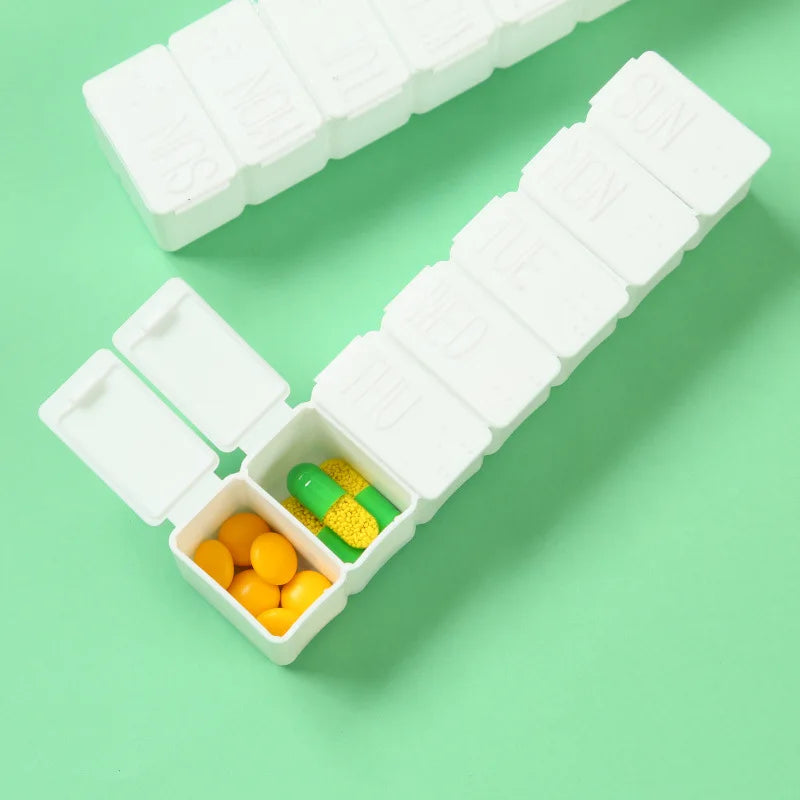 Weekly Pill Box Travel Medicine Storage Pill Case Organizer Drug Container Tablet Dispenser Plastic Independent Lattice Beauty World Shop