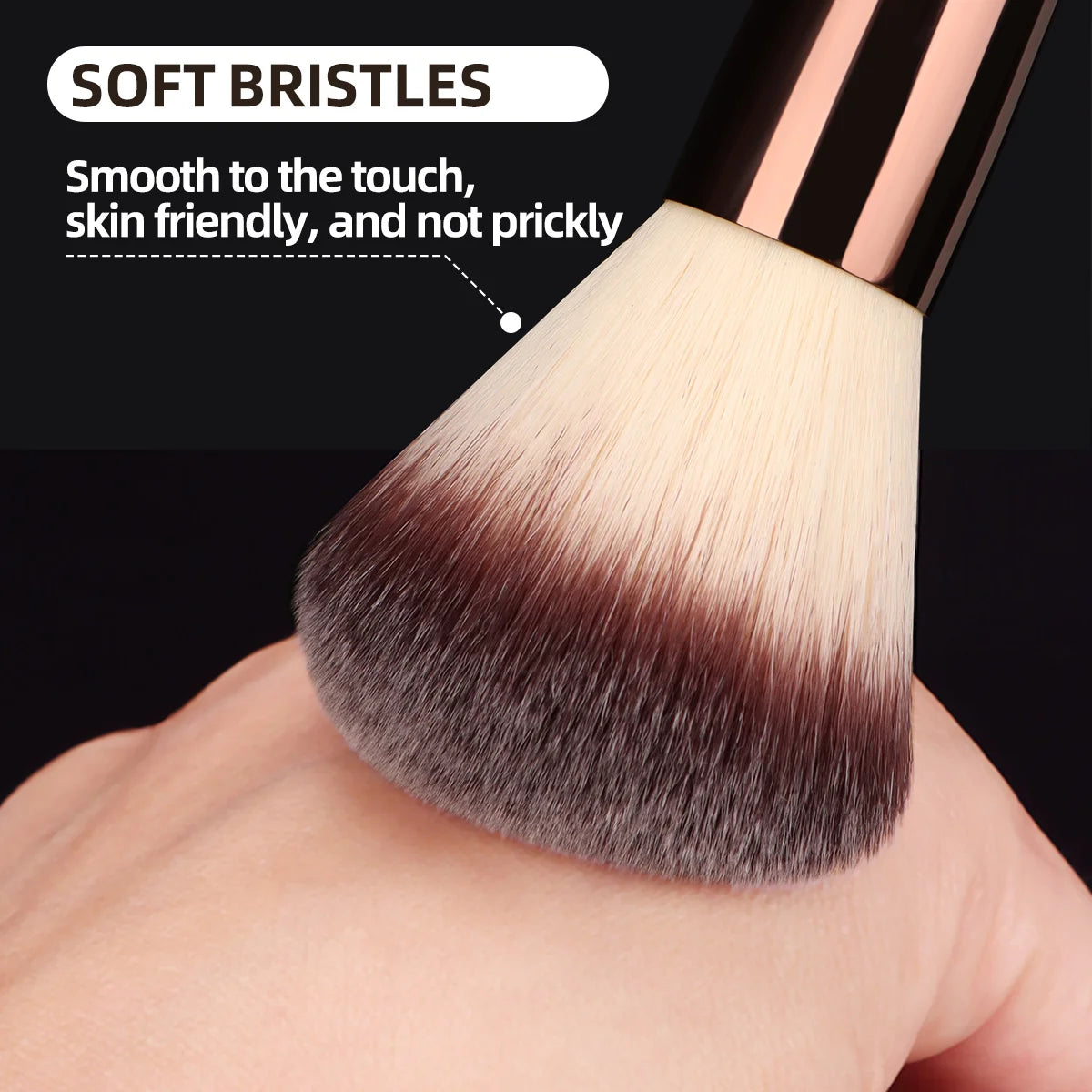1pc Professional Foundation Brush Set, Beveled Tubular Makeup Brush, Makeup Tools With Soft Fiber For Easy Carrying, Brush For T Beauty World Shop