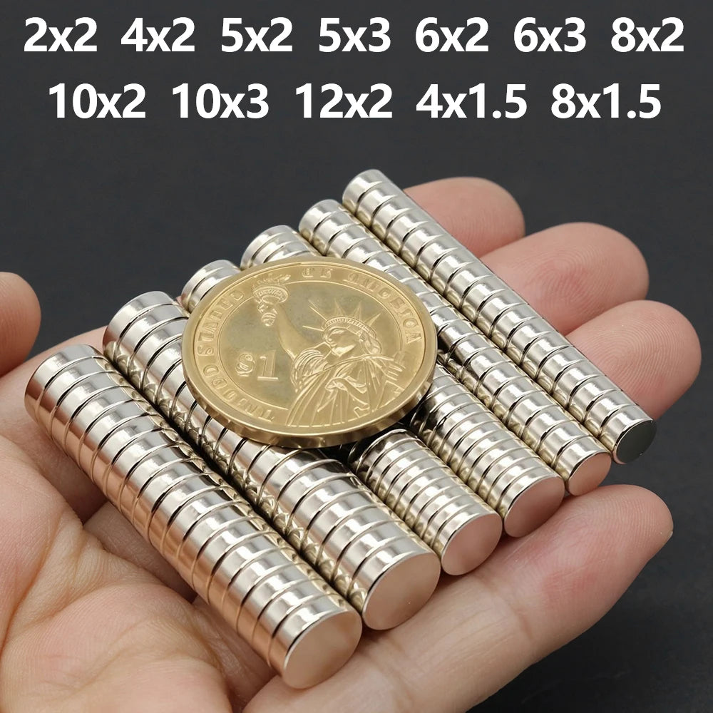 Powerful Neodymium Magnet N35 NdfeB Permanent Magnetic imanes Round Super Strong Fridge Magnets DIY 2/4/5/6/8/10x2/3mm Beauty World Shop