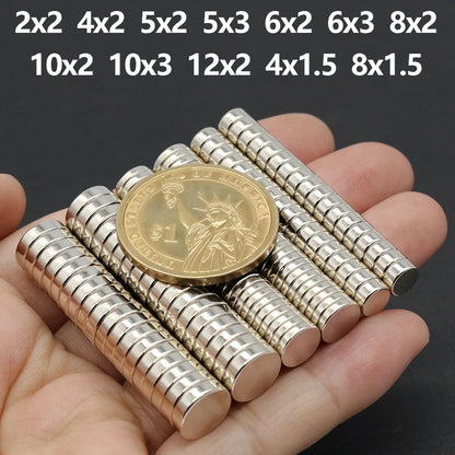 Powerful Neodymium Magnet N35 NdfeB Permanent Magnetic imanes Round Super Strong Fridge Magnets DIY 2/4/5/6/8/10x2/3mm Beauty World Shop