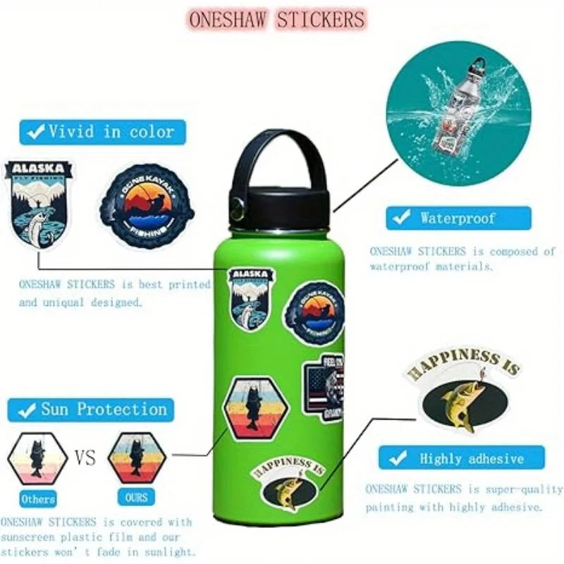 50 PVC stickers - Suitable for waterproof vinyl stickers on laptops, suitcases, etc. - Durable sun protection and high adhesion Beauty World Shop