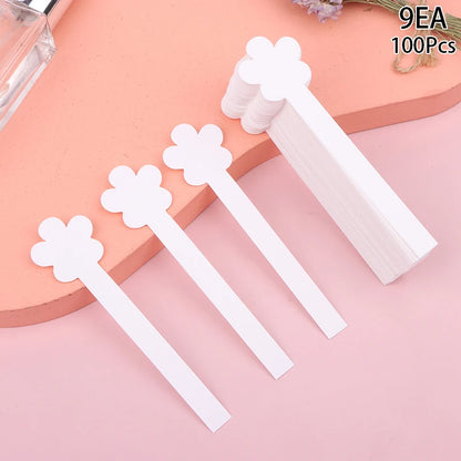 100pcs/lot Round Head Testing Aromatherapy Fragrance Perfume Essential Oils Test Tester Paper Strips Flower Shape Beauty World Shop