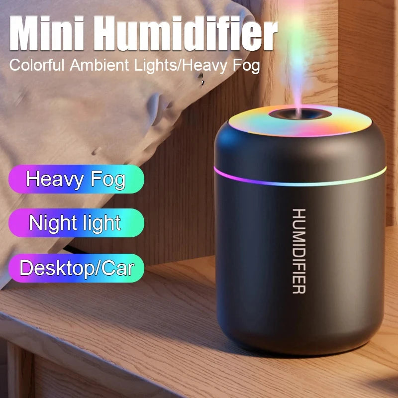 HOMEFISHMini Air Humidifier Usb Aroma Diffuser Essential Oil Purifier Cool Mist Sprayer  Home BedroomLED Desktop humidificador Beauty World Shop