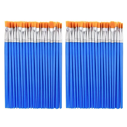 100pcs Paint Brushes Set for Kids Acrylic with Flat Round Pointed Paint Brushes Craft Watercolor Oil Painting Brushes Beauty World Shop