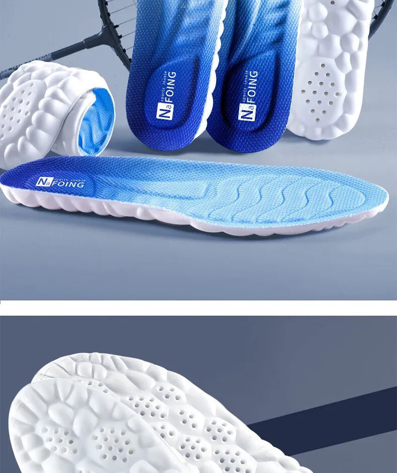 4D Cloud Technology Sports Insoles for Shoes PU Sole Soft Breathable Shock Absorption Cushion Running Orthopedic Care Insoles Beauty World Shop