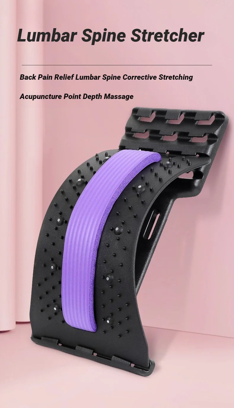 Back Stretcher Multi-Level Adjustable Massager Waist Neck Fitness Lumbar Cervical Spine Support Soothing Device Stretching Yoga Beauty World Shop