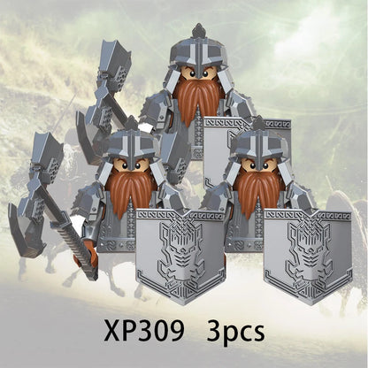 3pcs Lord Rings Elves Orcs Army Dwarf Rohan Mini Action Toy Figures Building Blocks Assembly Toys for Kids Birthday Gift Beauty World Shop