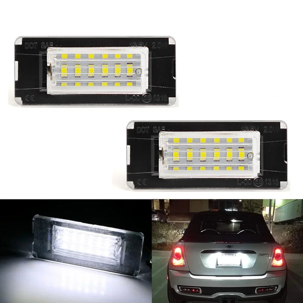 2pcs Mini LED license plate lights, suitable for Mini Cooper R56, R57, R58, R59,6500k Beauty World Shop
