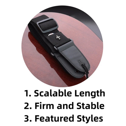 Electric Guitar Strap Acoustic Folk Guitarra Belt Straps Vintage Cross Personality Guitar Straps Pick Pocket Guitar Accessories Beauty World Shop