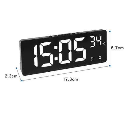 Voice Control Digital Alarm Clock Temperature Dual Alarm Snooze Desktop Table Clock Night Mode 12/24H LED Clock Watch Desk Clock Beauty World Shop