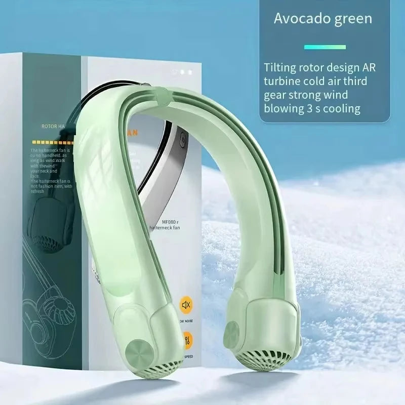 Portable Neck Hanging Fan With Usb Charging Adjustable Bladeless Turbofan Bladeless Student Dormitory Home Outdoor Cooling Beauty World Shop