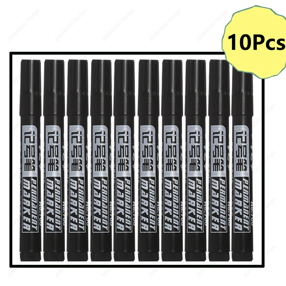 1-100Pcs Waterproof Oil-based Marker Pen Quick Dry Black Blue Red Ink Permanent for Metal Glass Stationery Art School Supply Beauty World Shop