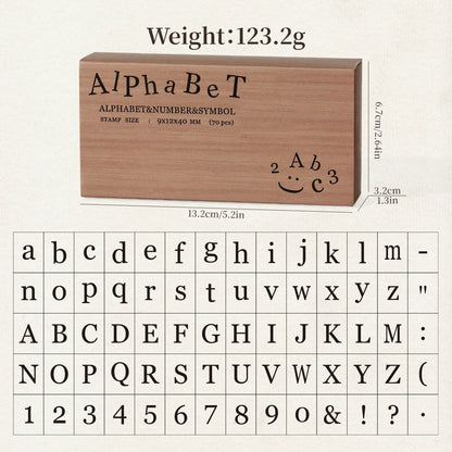 Journal GO 70pcs/set Wooden Rubber Alphabet Letter Number Stamp Set for Card Collage Junk Journal Scrapbooking DIY Standard Seal Beauty World Shop