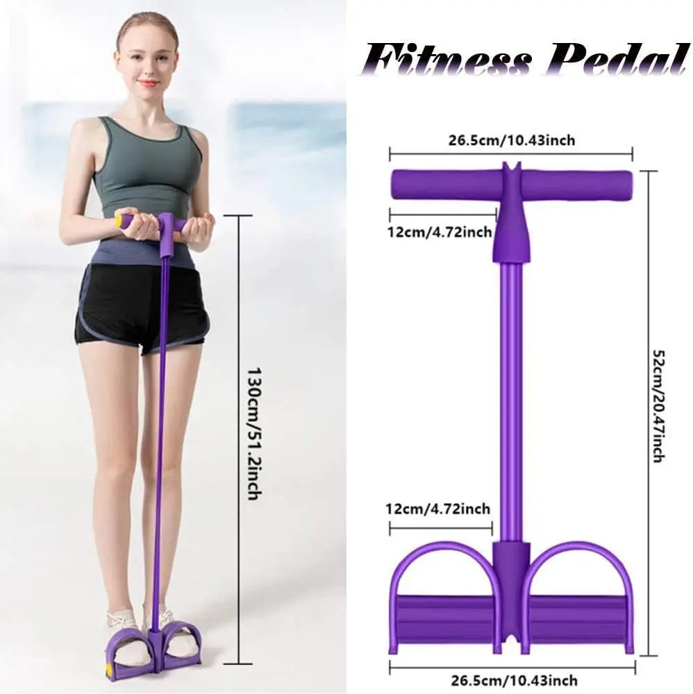 Resistance Band Set 4 Tubes Elastic Pull Rope Pedal Sit-up Resistance Band Expander Tension Rope for Fitness Slimming Training Beauty World Shop