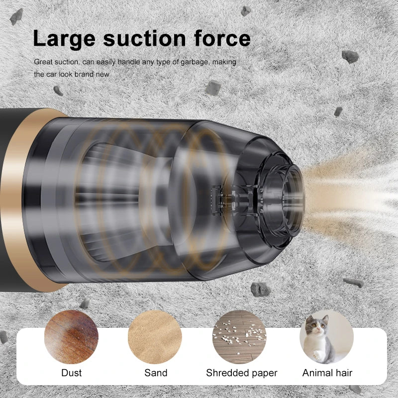 Wireless Car Vacuum Cleaner for Cleaning Bedroom Carpets Portable High Power Function Home Appliance Cleaning Machine Beauty World Shop