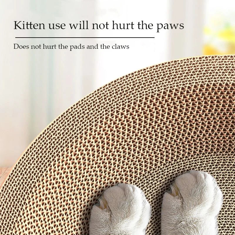 Cat Scrapers Toys for cats Round Oval Cat Scratcher Cat Bed Cat Scratching post Thickening Durable Corn Glue Decal Cardboard Beauty World Shop
