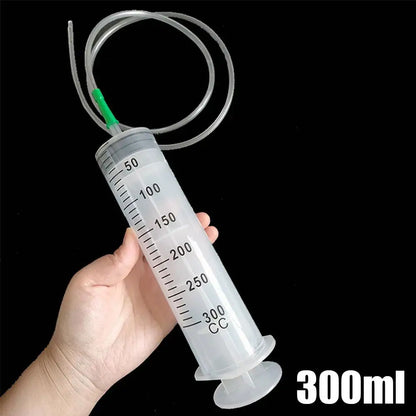 100/300/550ml Large Capacity Syringes Oil Pump With 1m Hose Pet Feeding Measuring Pump Hydroponics Nutrient Big Syringe Beauty Fashion