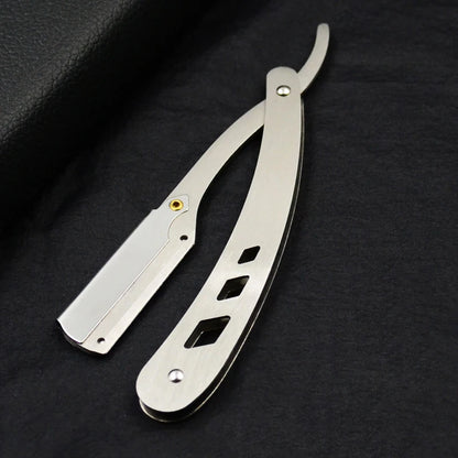Men Shaving Barber Tools Hair Razor and Blades Antique Black Folding Shaving Knife Unisex Hair Removal (Without Blade) Beauty World Shop