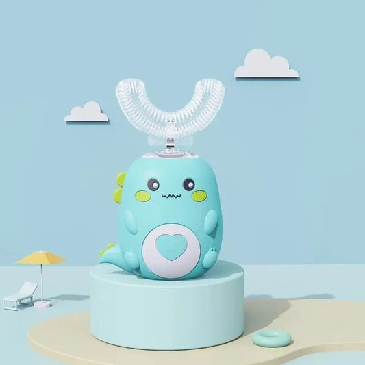 Children'S Electric Toothbrush Food Grade Silicone Oral 360 Degree Automatic Usb Charging Smart Children'S Toothbrush U-Shaped Beauty World Shop