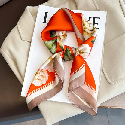 2025 New Fashion Luxury Printed Square Shawl Women 70x70cm Pashmina Silk Scarf Neck Headband Bandana Beauty World Shop