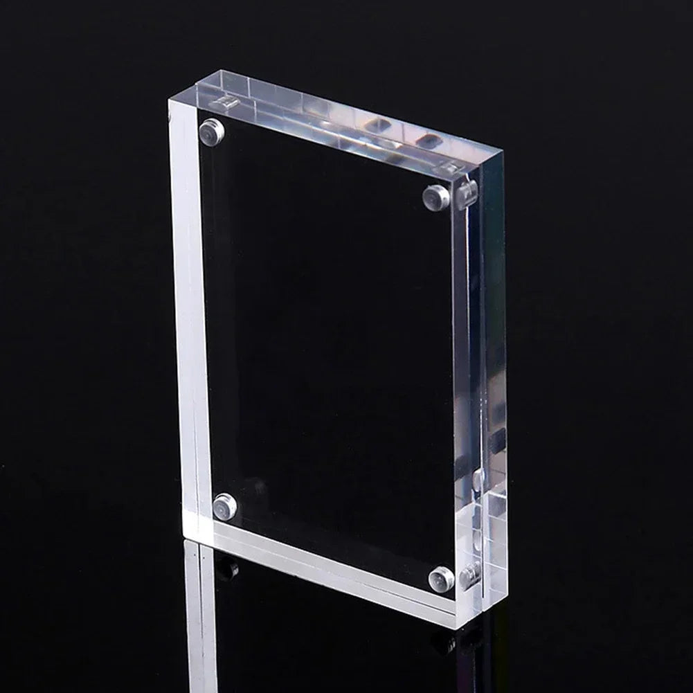1 Pc Transparent Photo Frame Acrylic Magnetic Display Frame Poster Display Stand 3/5mm For Room Desk Home Decoration Beauty World Shop