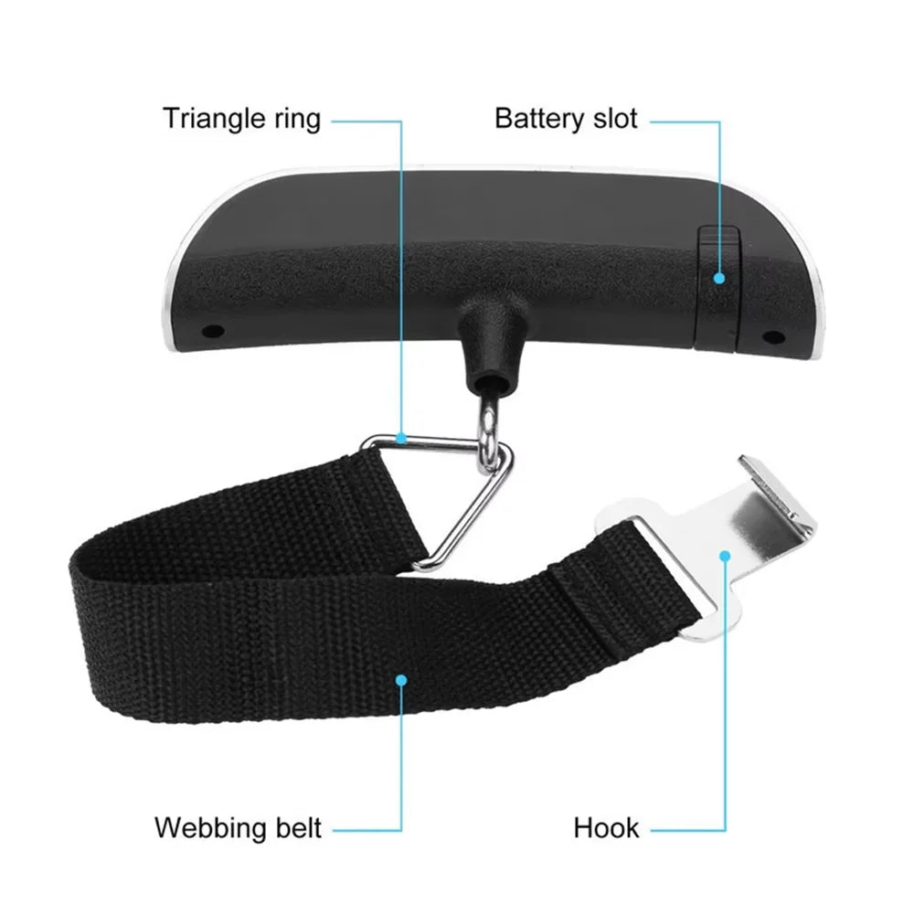 50kg Portable Hanging Scale Electronic Hand Luggage Scale Digital Display Suitcase 110lb Travel Baggage Bag Weighing Tools Beauty World Shop