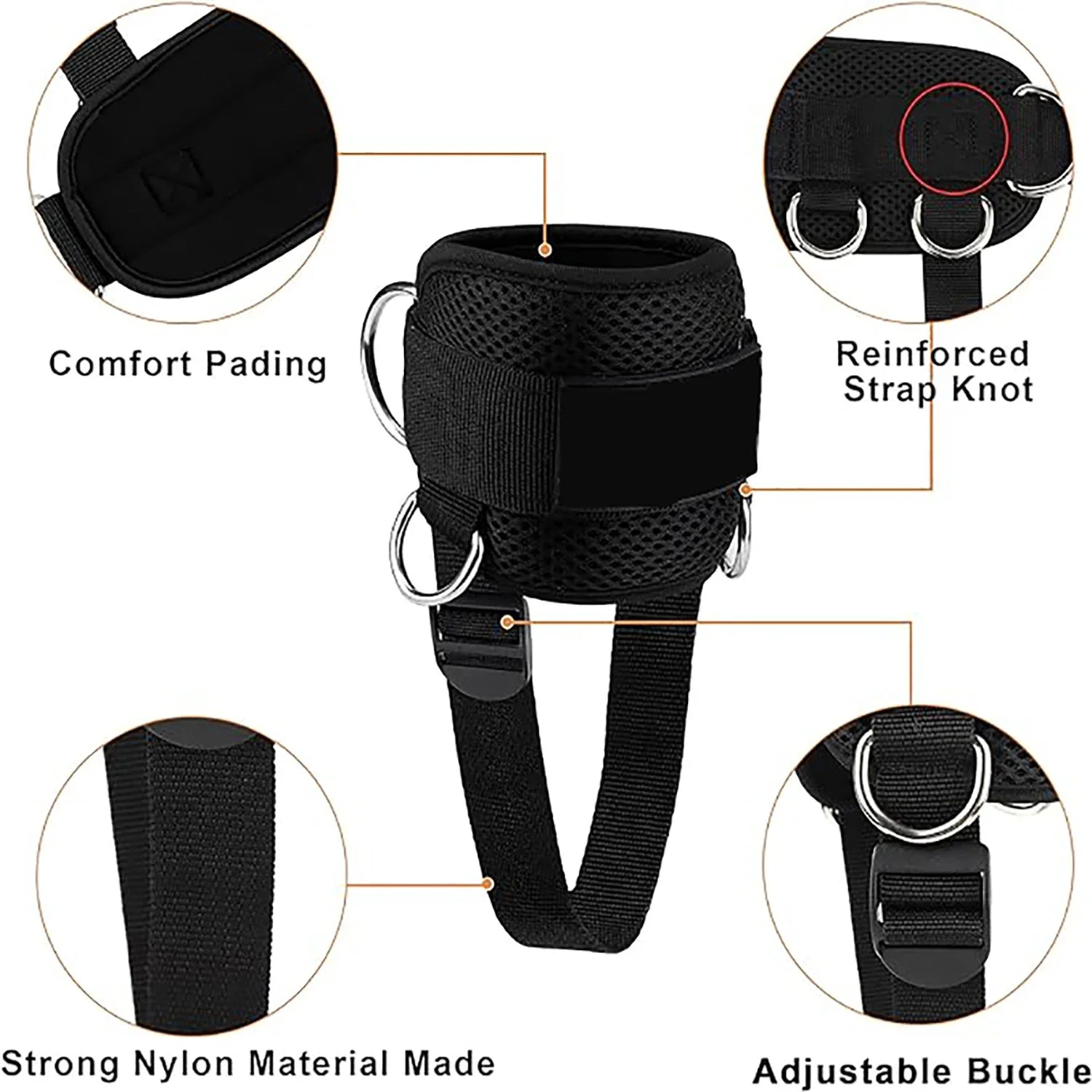 1pc Ankle Straps for Cable Machines Padded Ankle Cuffs for Leg Exercise WorkoutsFully Adjustable and Breathable Ankle Beauty World Shop