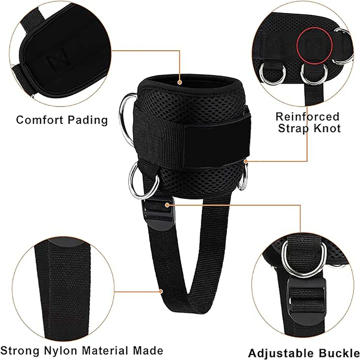1PC Ankle Straps for Cable Machines Padded Ankle Cuffs for Leg Exercise WorkoutsFully Adjustable and Breathable Ankle Beauty World Shop