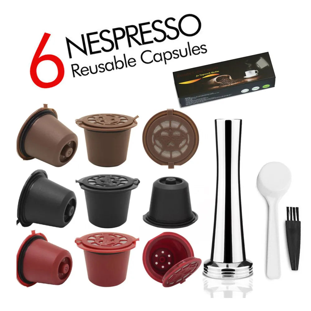 Reusable Coffee Capsule for Nespresso Machine with Stainless Filter Mesh Icafelas Refill Espresso Pod Kitchen Tamper Accessories Beauty World Shop