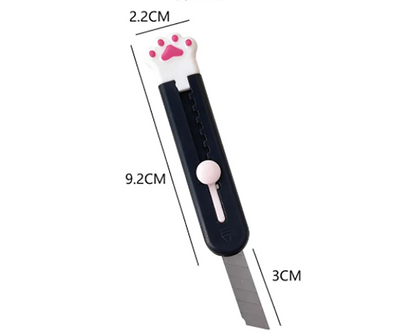 Kawaii Mini Pocket Cat Paw Art Utility Knife Express Box Knife Paper Cutter Craft Wrapping Refillable Blade Stationery Big sale Beauty World Shop