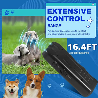 Dog Ultrasonic Repeller Pet Training Device Outdoor Deterrent Chaser Portable Anti-barking Device with LED to Repel Cats & Dogs Beauty World Shop