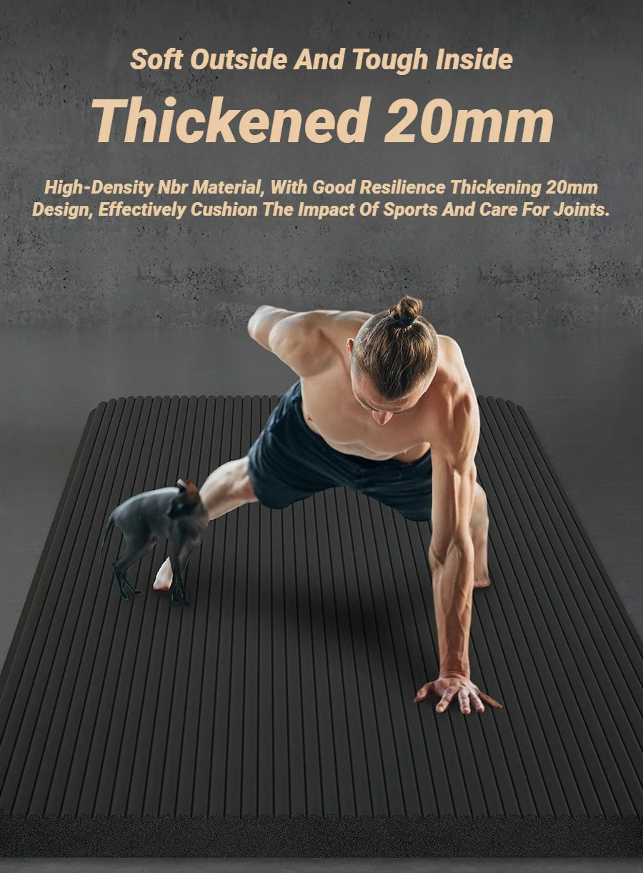Two-Piece Set High Quality Extra Sport Thick Nbr Non-Slip Yoga Mats For Fitness Pilates Gym Home Tasteless Spor Universal Men Beauty World Shop