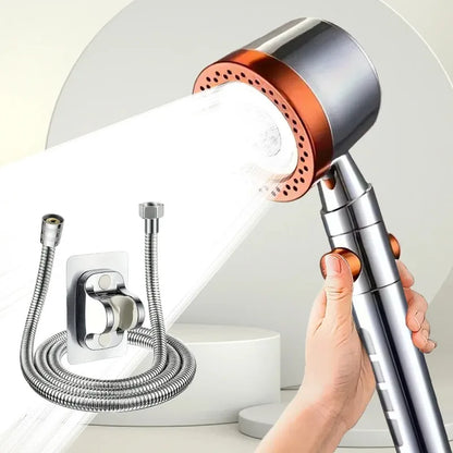 High Pressure Handheld Shower Head with One Button Stop Feature - Water Saving Bathroom Accessory Set Beauty Trend Shop