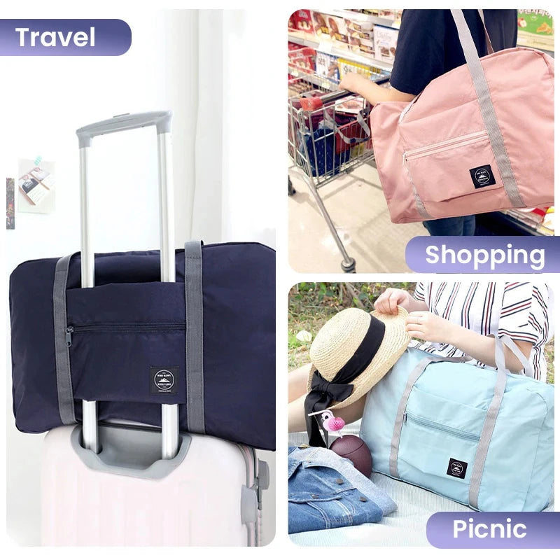 Foldable Travel Duffel Bag for Airlines Carry on Bag for Women and Girls Lightweight Large Capacity Sports Weekend Trip Overnigh Beauty World Shop