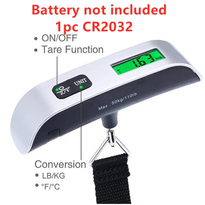 Portable Scale Digital LCD Display 110lb/50kg Electronic Luggage Hanging Suitcase Travel Weighs Baggage Bag Weight Balance Tools Beauty World Shop