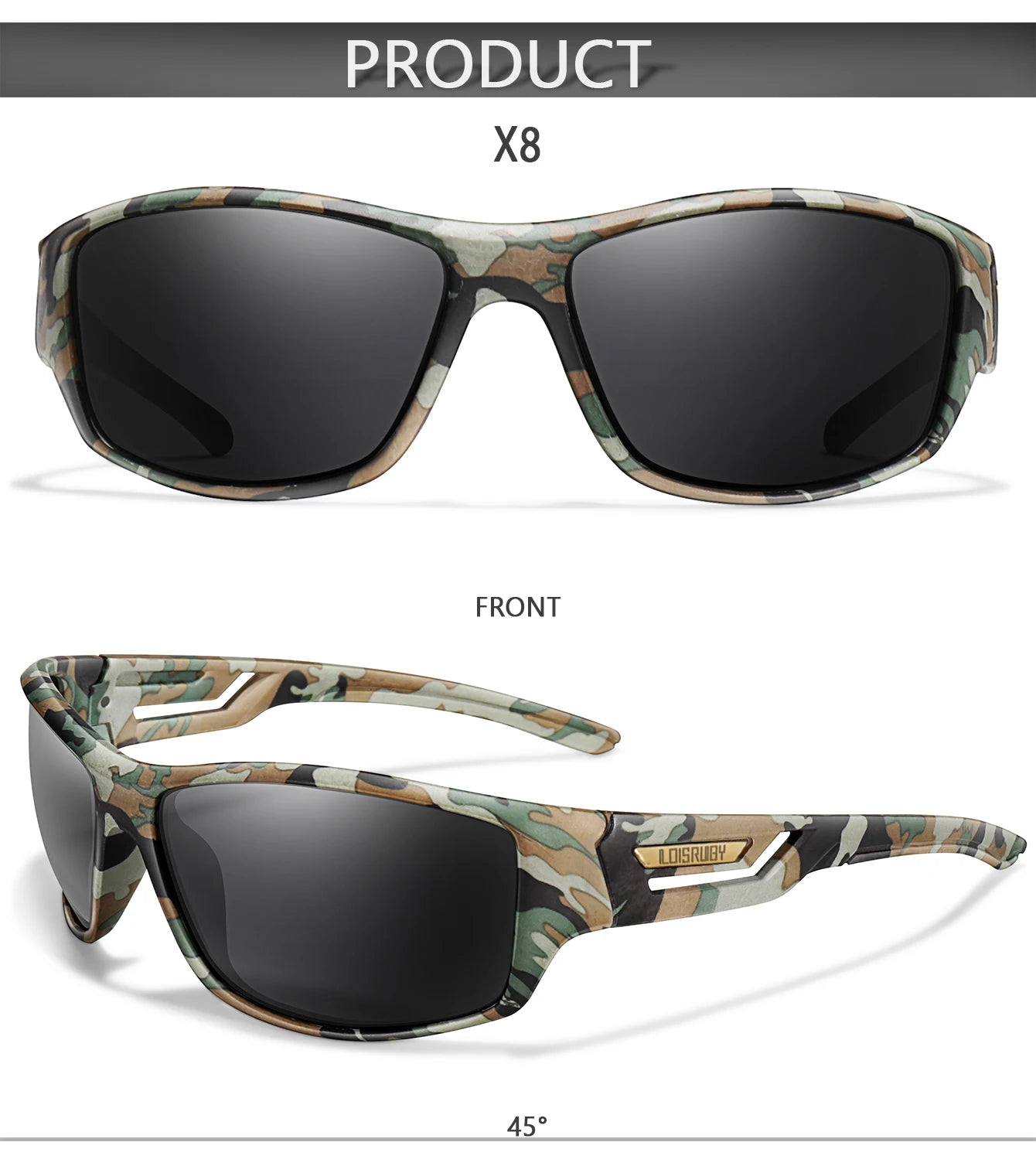 LOISRUBY Polarized Fishing Sunglasses Men Camouflage Driving Outdoor Sports Cycling Running Goggles UV400 Tackle Eyewear Beauty World Shop