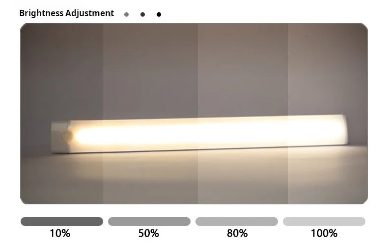 1pc Wireless Rechargeable LED Motion Sensor Cabinet Light - Ideal for Closet, Kitchen, Wardrobe, Stairs - Battery Operated Night Beauty World Shop