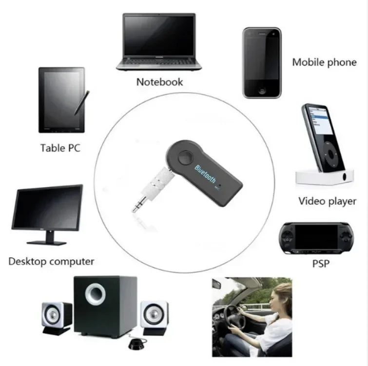 Wireless Bluetooth AUX Car Bluetooth 5.0 Receiver,3.5mm Socket Adapter,Audio Converter Mobile Phone Hands-Free Stereo Beauty Fashion