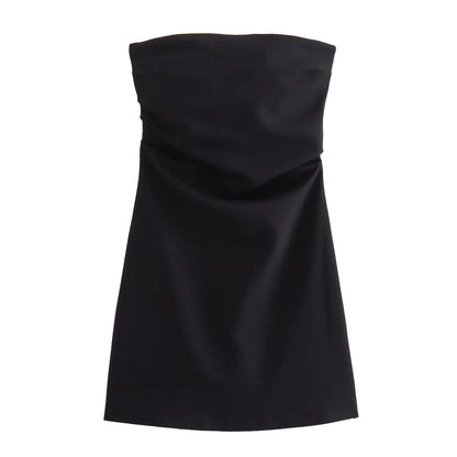 HXAO Dress Women Off Shoulder Corset Short Dresses Ruched Backless Blue Black White Dress Woman Sexy Bodycon Party Dresses Beauty World Shop