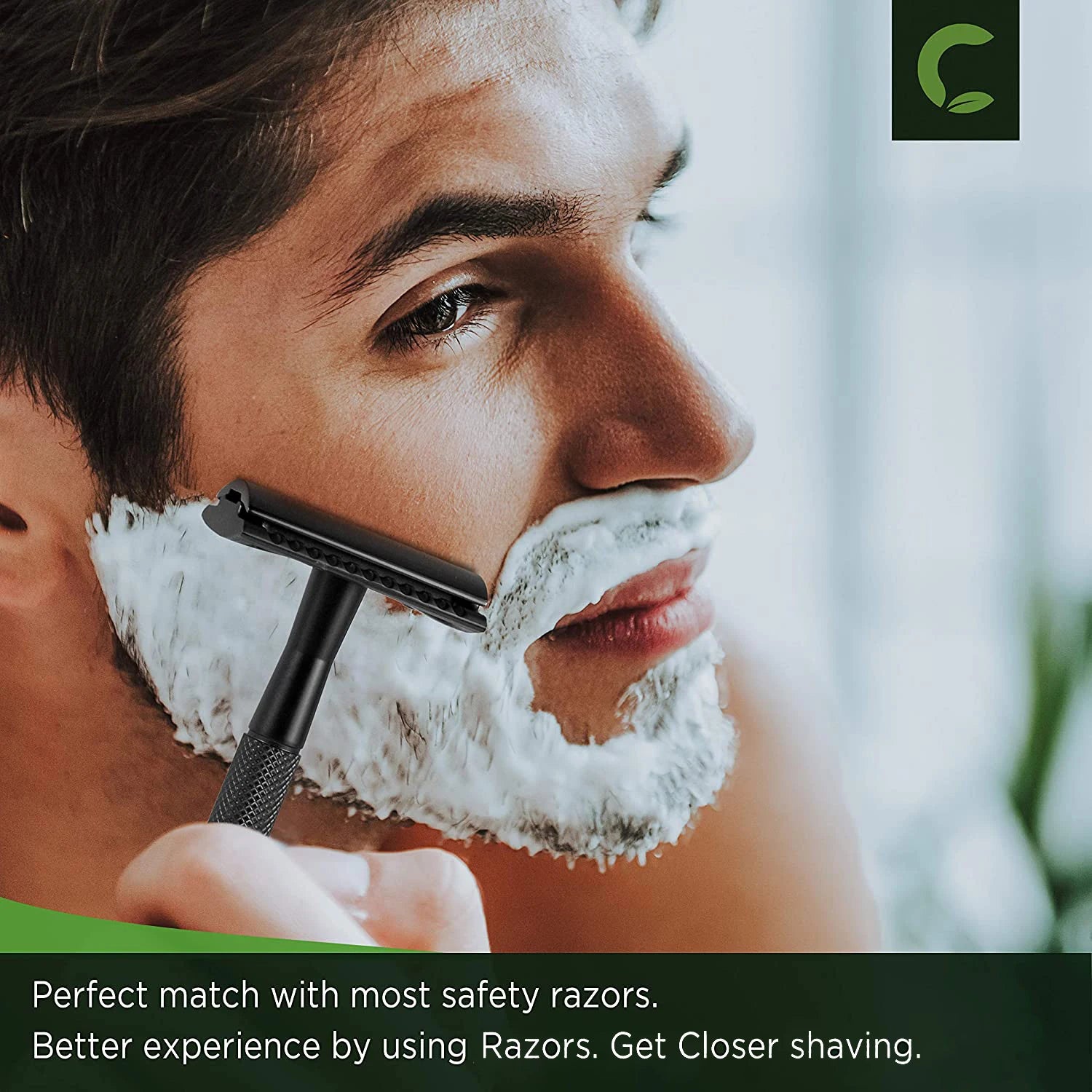 Safety Razor with Brass Weighted Handle and 5 Double Edge Safety Blade Refills,Single Blade Razor for Men, Designed for Coarse Beauty World Shop