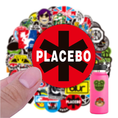 100 Rock And Roll Music Band Stickers Punk Graffiti Stickers For Laptop Guitar Helmet Luggage Decal Golden Memory Stickers Store Beauty World Shop
