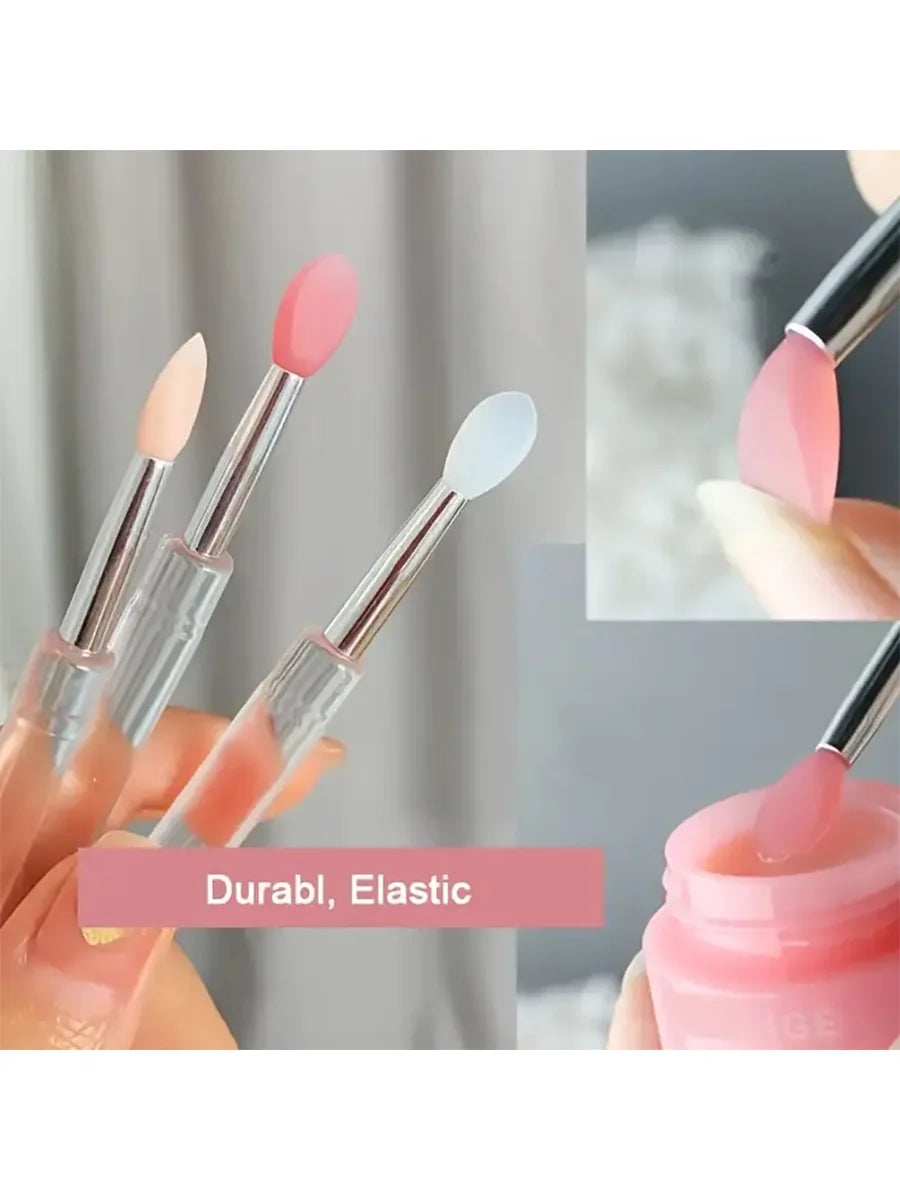 1/3/5PCS Portable Silicone Lip Brush With Cover Soft Multifunctional Lip Balm Applicator Lipstick Lipgloss Makeup Brushes Beauty World Shop