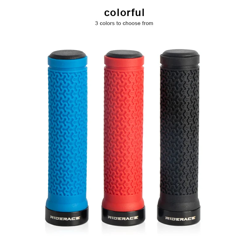 RIDERACE Bicycle Handle Bar Grips MTB Mountain Bike Single-sided Locking Handlebar Cover Rubber Non-slip Cycling Accessories Beauty World Shop