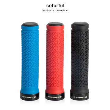 RIDERACE Bicycle Handle Bar Grips MTB Mountain Bike Single-sided Locking Handlebar Cover Rubber Non-slip Cycling Accessories Beauty World Shop
