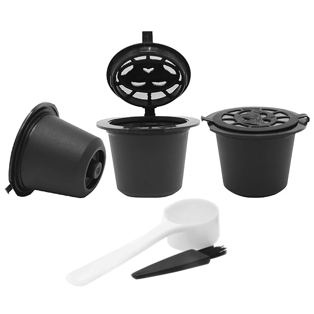 3pcs Refillable Reusable Coffee Capsule Filters for Nespresso Machine Beauty World Shop
