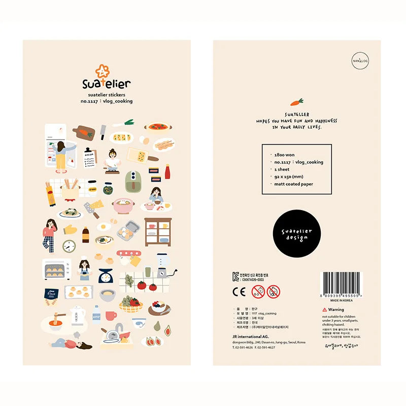 Korean Import Original Suatelier Collection Kawaii Daily Stickers Scrapbooking Diy Journal Stationery Sticker Deco Art Supplies Beauty World Shop