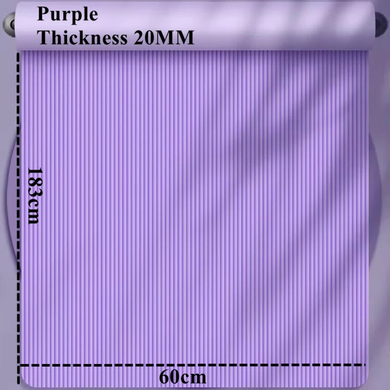 20MM 183×60cmThick Yoga Mats Anti-slip Sport Fitness Mat Blanket for Exercise Yoga and Pilates Gymnastics Mat Fitness Equipment Beauty World Shop