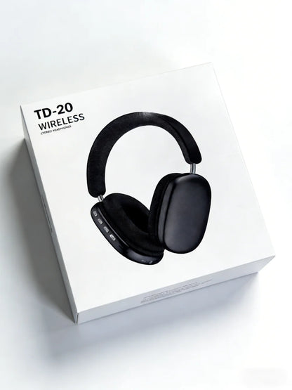 TD-20 Wireless Headphone 3D Spatial Audio Earphone Bluetooth 5.3 Headset 40mm Driver Over Ear Headphone 24H for Mobile Phone PC Beauty World Shop